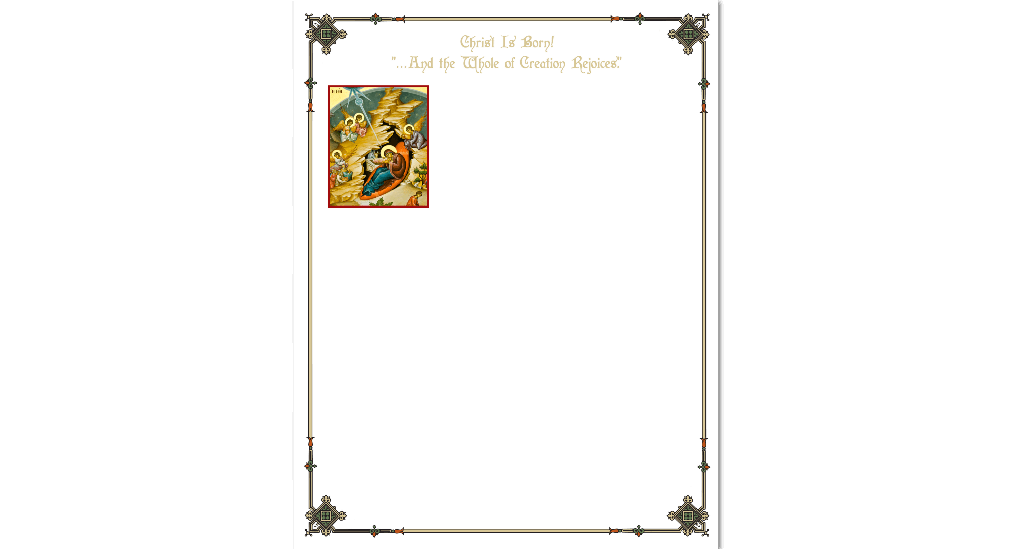 Community Cards - Christmas Letterhead